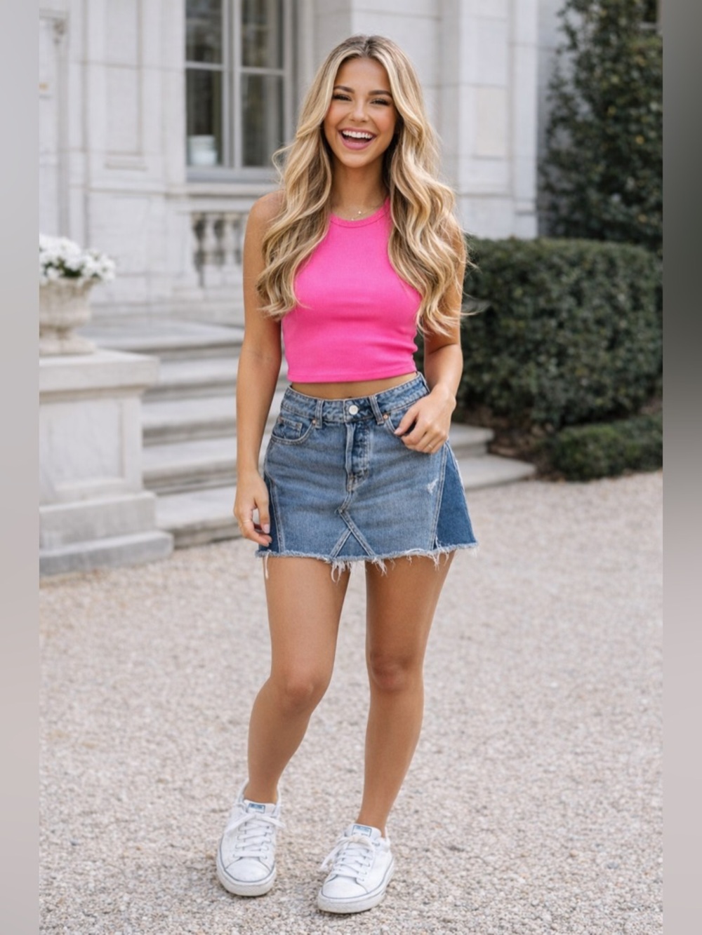 Pacsun Denim Mini Skirt Size 24 Raw Hem XS